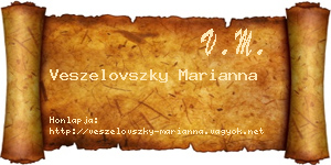 Veszelovszky Marianna névjegykártya